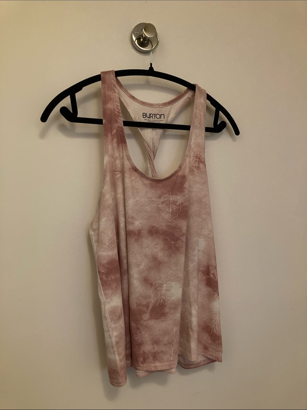 Burton Pink and White Tie-Dye Tank Top